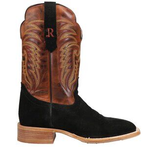 R. Watson Boots Mens  Rough Out Embroidered Wide Square Toe Cowboy Boots 9 1/2D